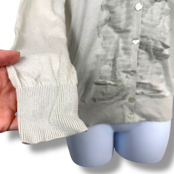 Ann Taylor Sweater Womens Small Petite Gray Old Money Cardigan Coquette Feminine - Picture 4 of 5